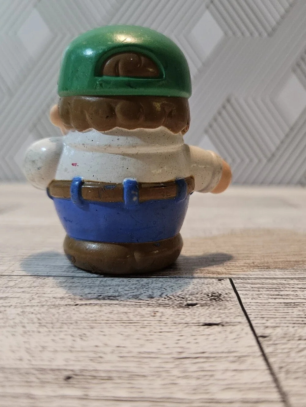 Vintage Little Tikes Toddle Tots Man With Green Hat Construction Worker Figure